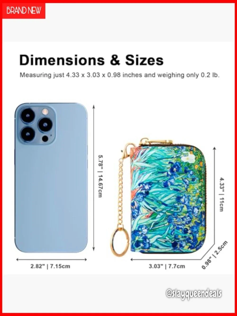 Slim RFID Blocking Leather Wallet with Keychain, 10 Card Slots